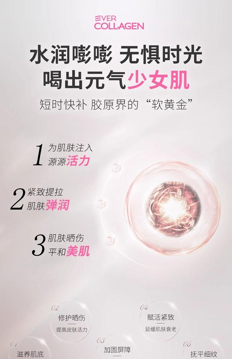 韩国 EVER COLLAGEN 【韩晓嗳推荐】胶原蛋白粉条 每日美肌补给 含高浓度生物素 30条装