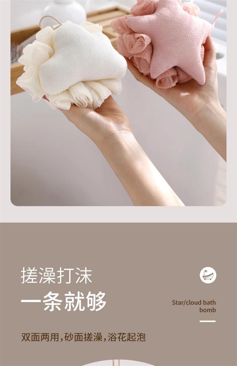 FaSoLa 沐浴球女可爱浴花大号搓澡巾两用高档起泡不散超柔软洗澡球 白色1个