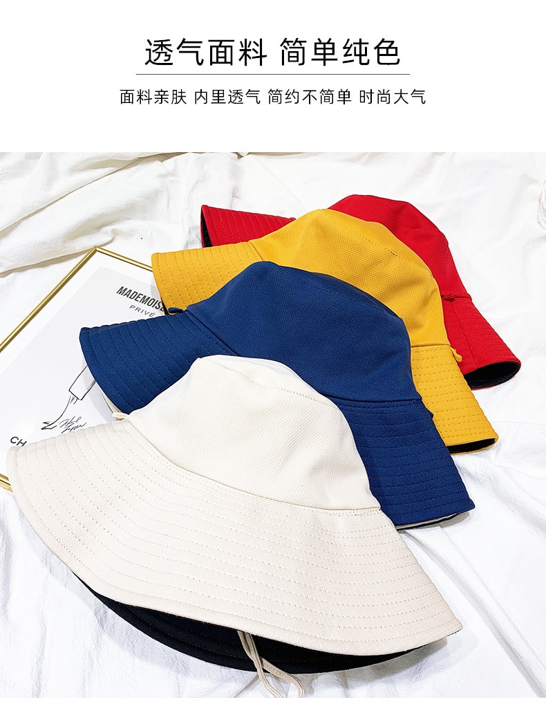 【中國直郵】威仕蒂尼 清新百搭可愛遮陽防曬帽 藍色+米色