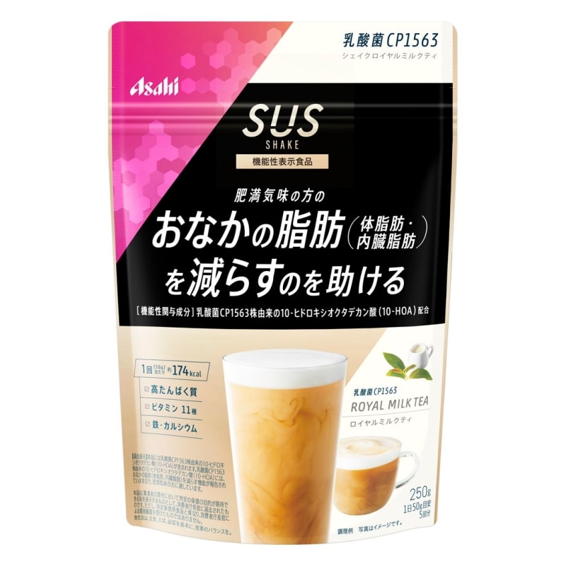 【日本直效郵件】日本朝日ASAHI SLIM UP SLIM 膠原蛋白代餐粉 減肥瘦身粉 粉末型代餐粉 SUS乳酸菌系列 皇家奶茶口味