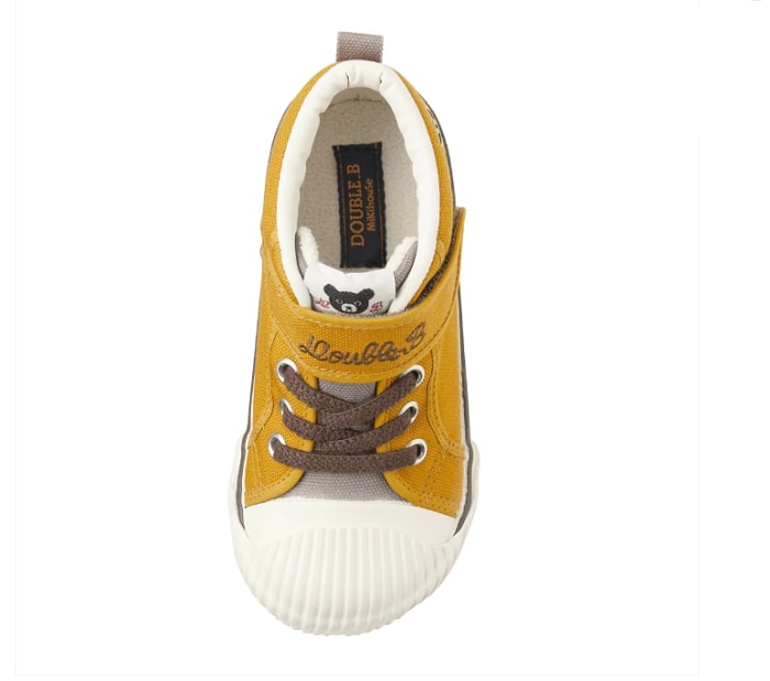 【日本直效郵件】MIKIHOUSE||黑熊 兒童二段穩定鞋帆鞋布鞋休閒鞋餅乾鞋 ||黃色 17.0cm 1雙
