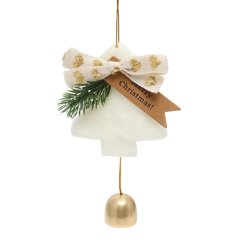  FOXTAIL 【節日限定】聖誕樹鈴鐺掛飾 新年吊鈴 聖誕節裝飾門鈴掛飾 聖誕車掛風鈴 禮物 - 卡其色 1 件