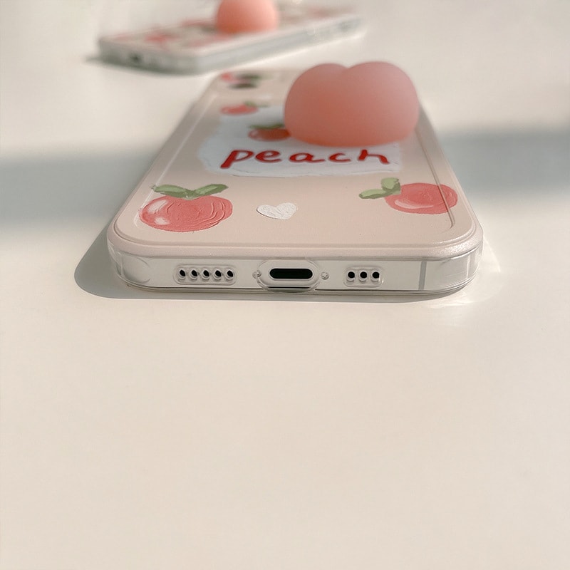 【中國直郵】立體桃子捏捏樂解壓手機殼適用蘋果iPhone 13pro