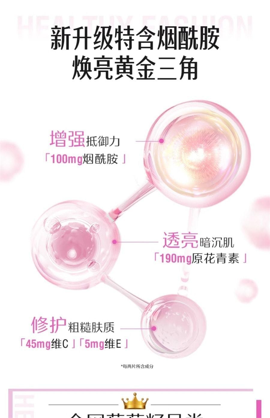 【中国直邮】 澳大利亚 Swisse 澳洲  葡萄籽抗糖胶囊烟酰胺胶原蛋白花青素维生素c营养品 60片/罐(明星推荐-迪丽热巴)