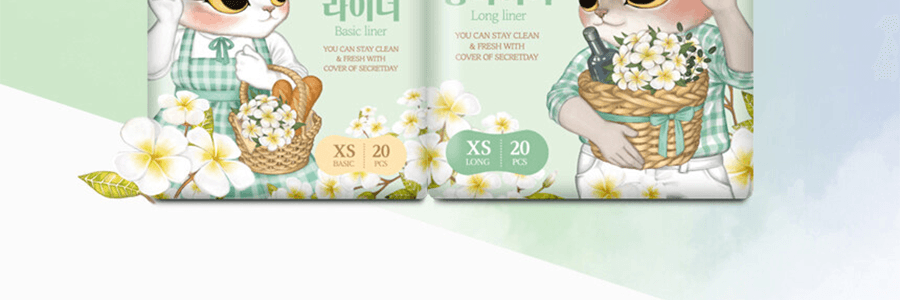 韓國 SECRET DAY LOVE系列 超薄有機護墊 長款 18cm 20片