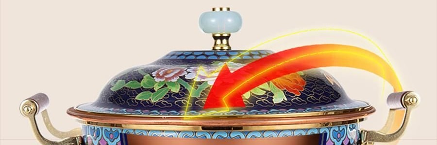 景泰藍單人銅鍋火鍋 琺瑯彩火鍋涮鍋 北京火鍋銅鍋涮肉 藍色