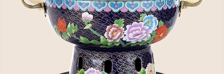 景泰藍單人銅鍋火鍋 琺瑯彩火鍋涮鍋 北京火鍋銅鍋涮肉 藍色