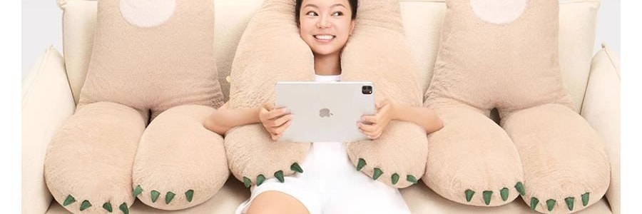 躺岛 熊抱系列 睡姿辅助抱枕熊抱抱枕 靠枕靠垫夹腿睡觉 灰灰棕 115x48cm