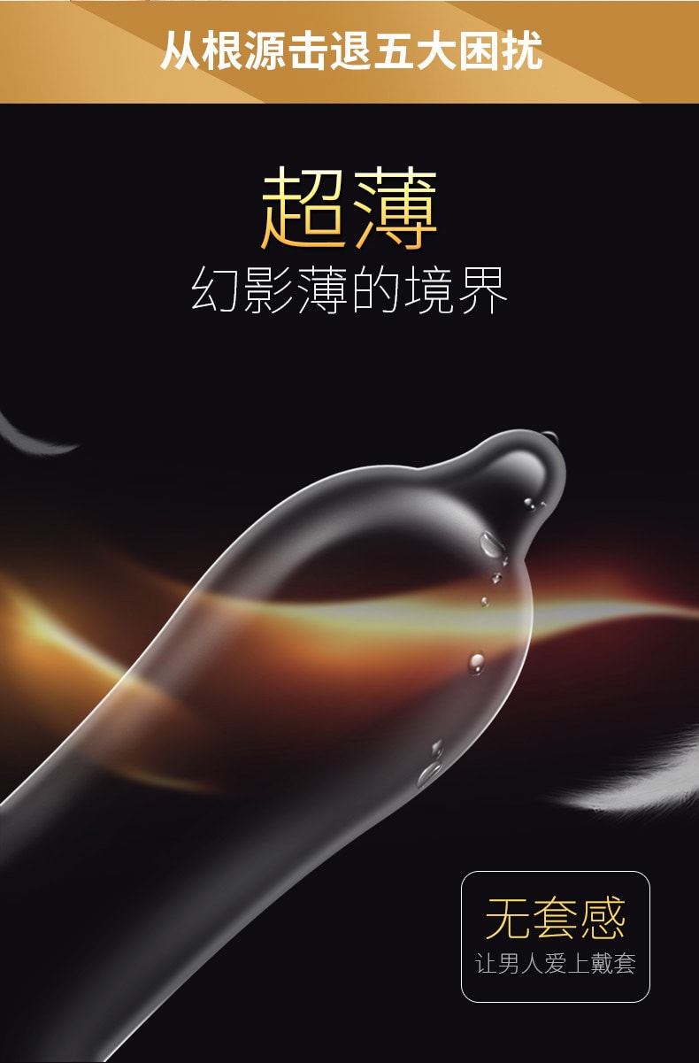 【中国直邮】名流避孕套 MO 玻尿酸润滑超薄安全套用品 享受极致接触 9只装