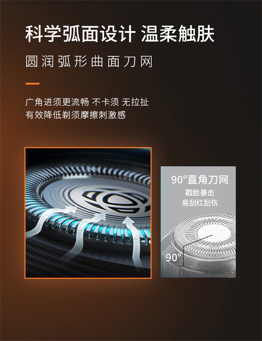 【中國直郵】飛利浦 男士電動刮鬍刀蜂巢5X刮鬍刀鬍鬚刀親膚便攜 黑色 X5001