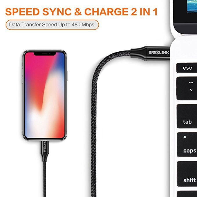 Cable for iPhone Charger Apple MFi Certified Nylon Braided Syncing &amp; fast Charging Cable Cord 6.6ft