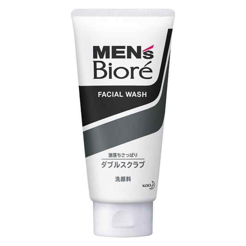 Biore Men's Dual Action Refreshing Scrub Oil Control Anti-Acne Facial Cleanser (Black)130g