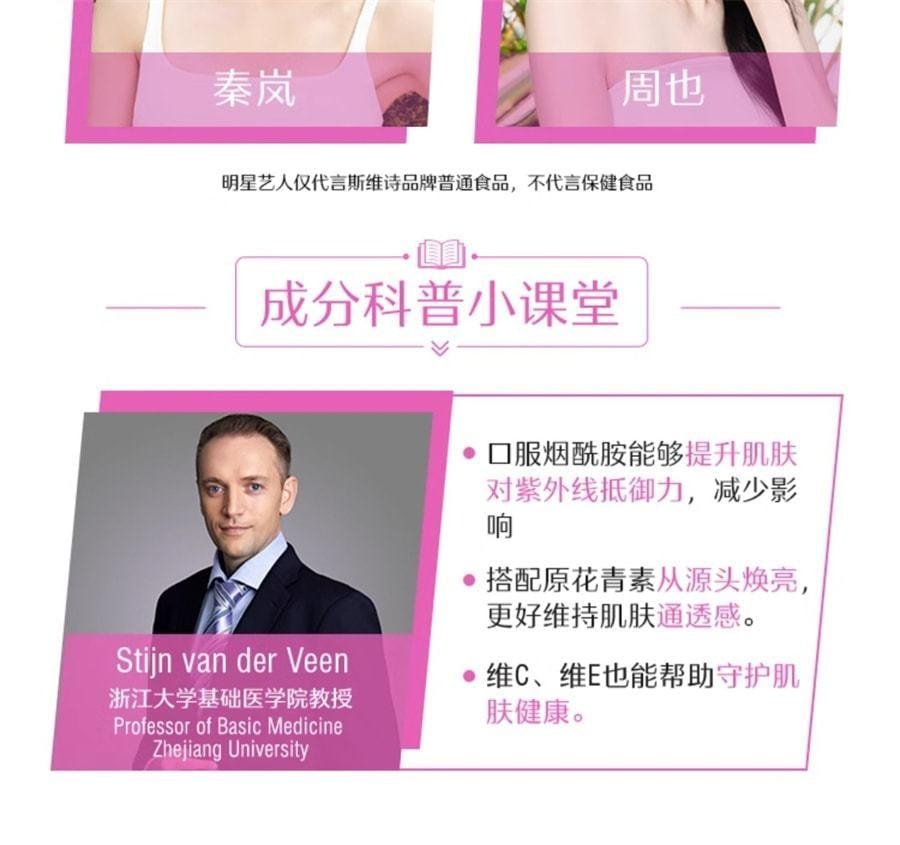 【中国直邮】 澳大利亚 Swisse 澳洲  葡萄籽抗糖胶囊烟酰胺胶原蛋白花青素维生素c营养品 60片/罐(明星推荐-迪丽热巴)