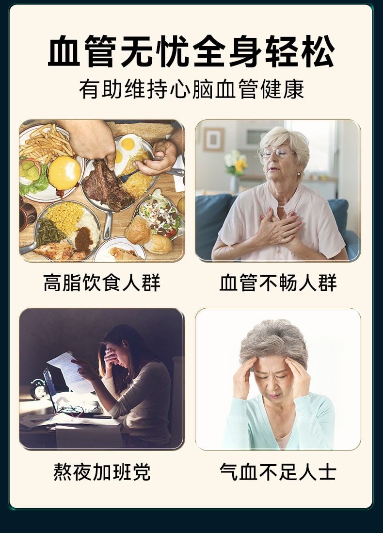 【中國直郵】萊特維健 三七血通60粒納豆激酶西洋參膠囊養護血管健康