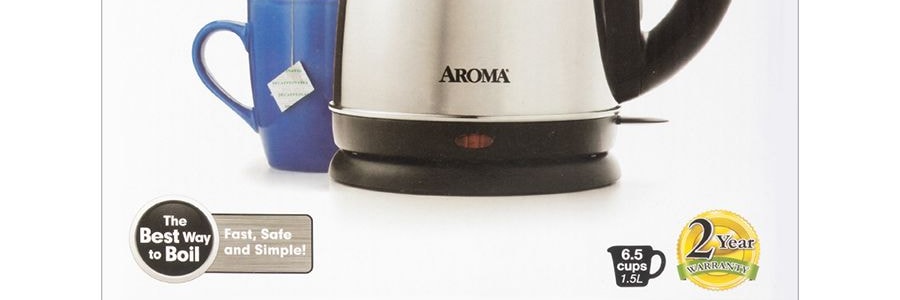 Aroma 1.5 Liter Stainless Steel Electric Kettle