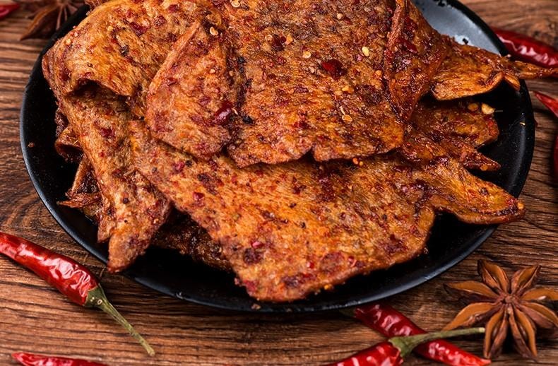 【中國直郵】 步步為贏 素魚片麻辣香辣素肉辣條湖南特產豆乾美味兒時記憶零食小吃 40g素魚片X8包