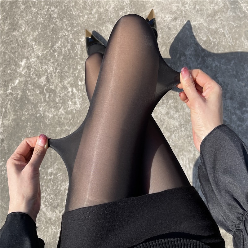 【中国直邮】爪哇岛 极光马油丝袜-黑色 性感超弹油亮光滑 光腿神器