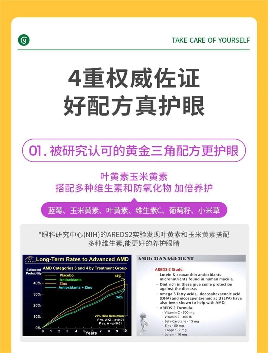 【中国直邮】 澳大利亚 优思益 越橘蓝莓叶黄素眼睛护眼丸 缓解不适强韧屏障 60粒/瓶 (小红书种草推荐)