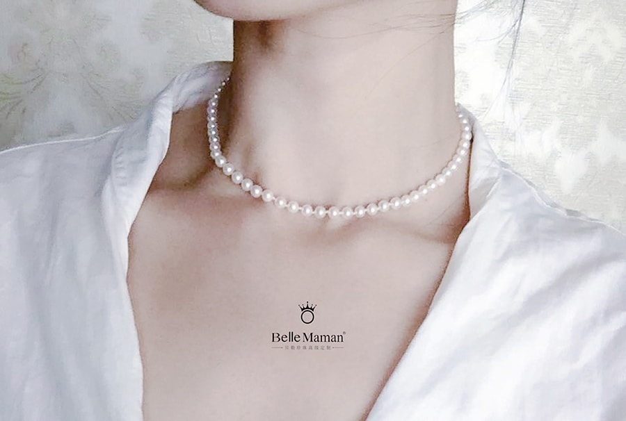 Belle Maman日本akoya海水珠链项链 高级珍珠项链 珠宝首饰 礼物