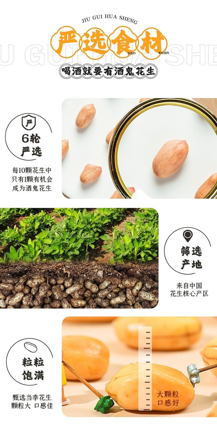 【中國直郵】 酒鬼 花生米(原味)實惠每日堅果 炒貨零食小吃下酒菜300g*1袋