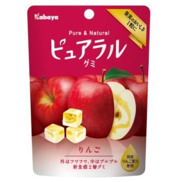 【日本直邮】日本KABAYA 双重口感果汁夹心软糖 苹果味 45g