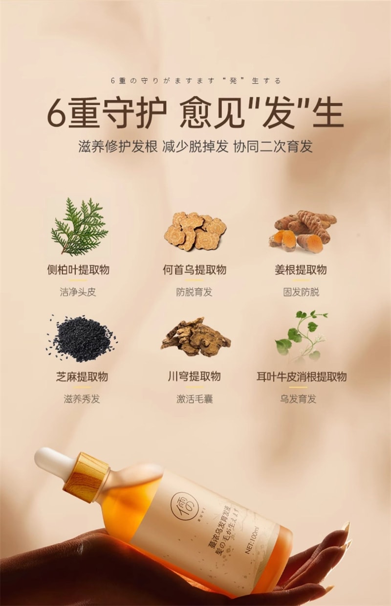 【中國直郵】 儒意 蔓濃烏發育髮液 頭髮際線營養劑發增密快速增長多男女生防脫神器 100ml/瓶(2瓶裝)