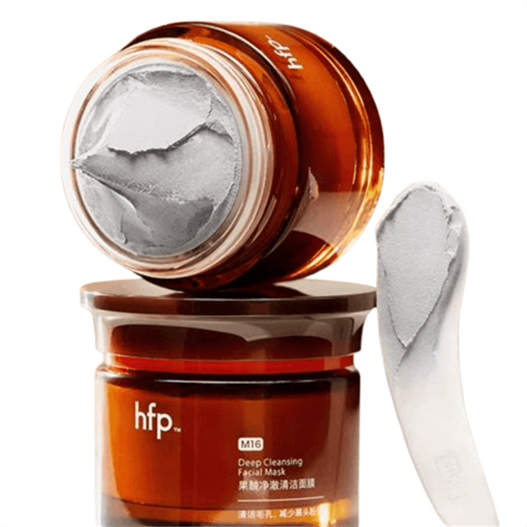 【中国直邮】 hfp 果酸净澈清洁面膜 去黑头水杨酸涂抹面膜灰白泥深层 清洁泥膜 55g/瓶