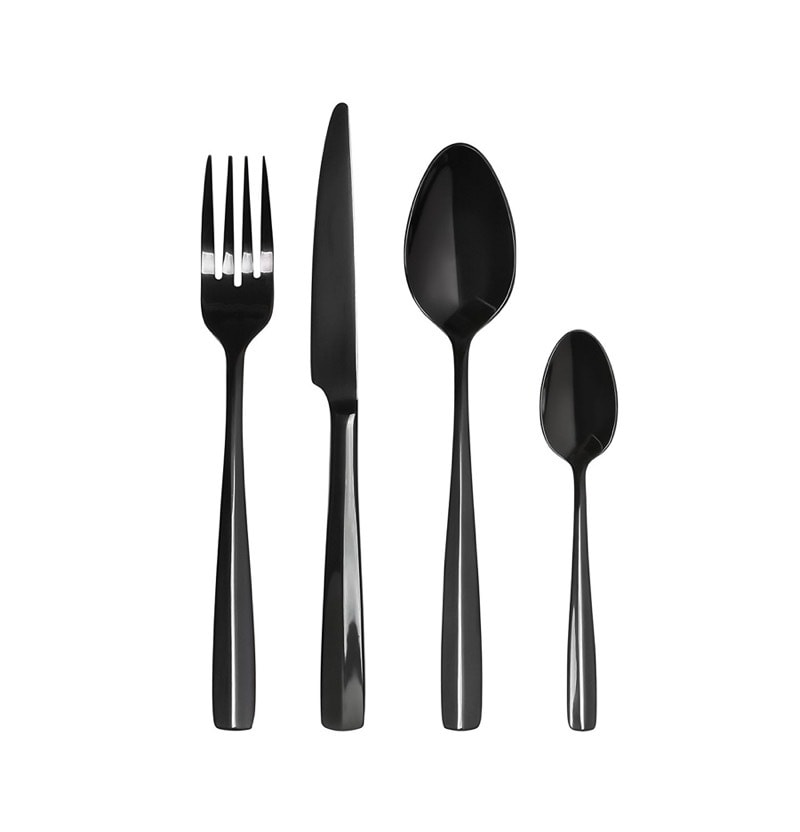 CONCORD葡式304不鏽鋼創意刀叉餐具 單人禮品組 (電光黑)