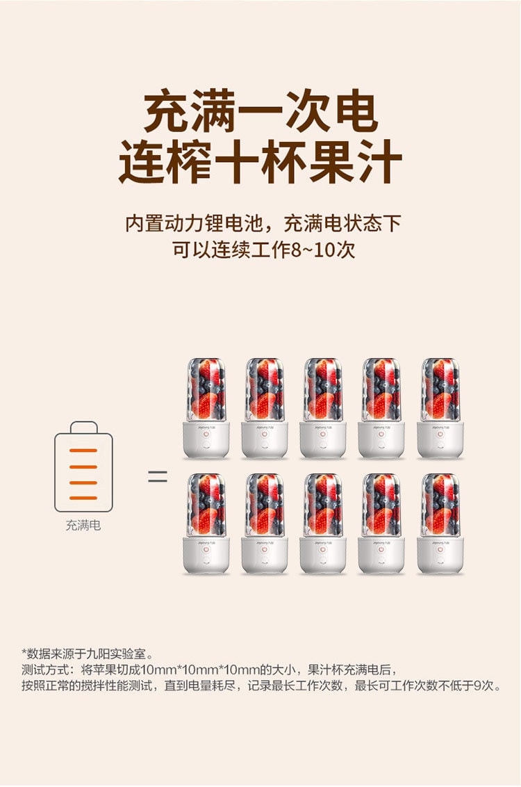 【中國直郵】九陽 榨汁機家用小型便攜式多功能榨果汁 粉紅色