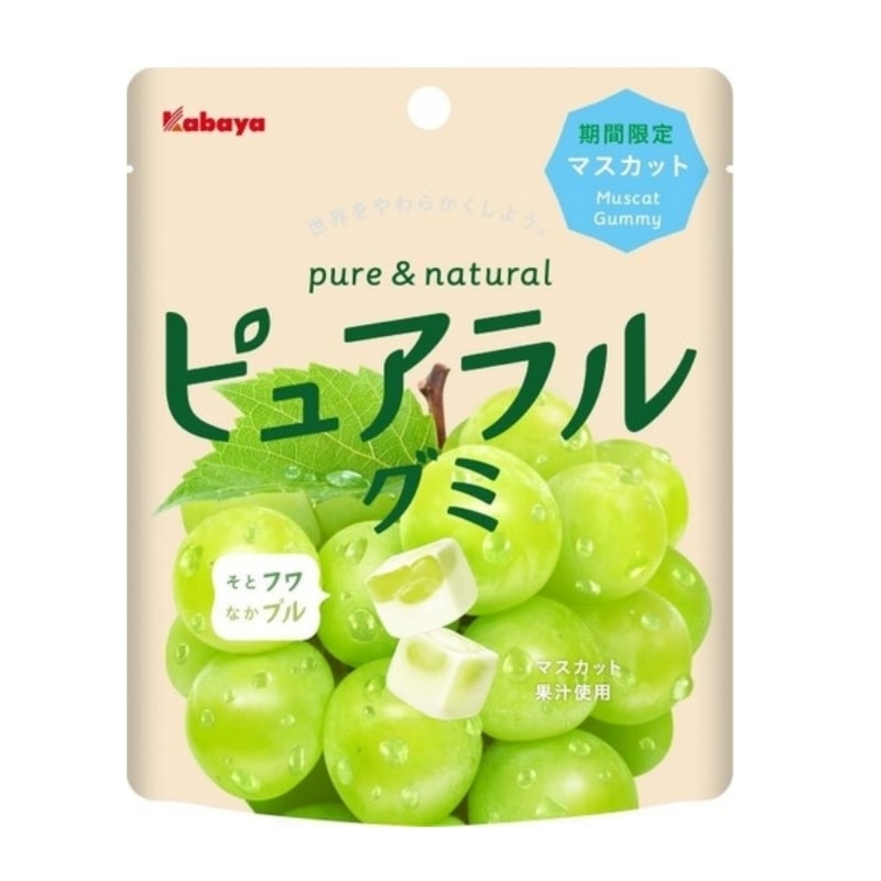 【日本直郵】日本KABAYA 期限限定 軟糖與棉花糖的結合 青葡萄果汁夾心軟糖 45g