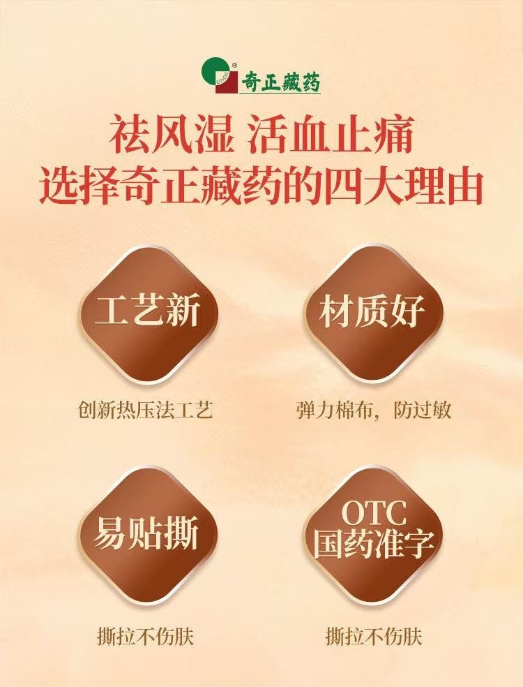  奇正藏藥 傷濕止痛膏 6貼裝祛風濕 活血止痛 風濕性關節炎 關節腫痛