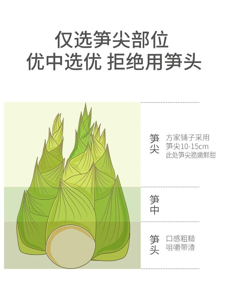 【中国直邮】 方家铺子 糯米笋 煲汤 火锅食材 炒菜 凉拌嫩笋尖 笋丝 竹笋干  520g