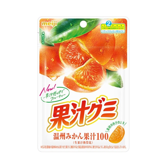 【日本直邮】MEIJI明治 果汁软糖 网红QQ糖 橘子味 54g