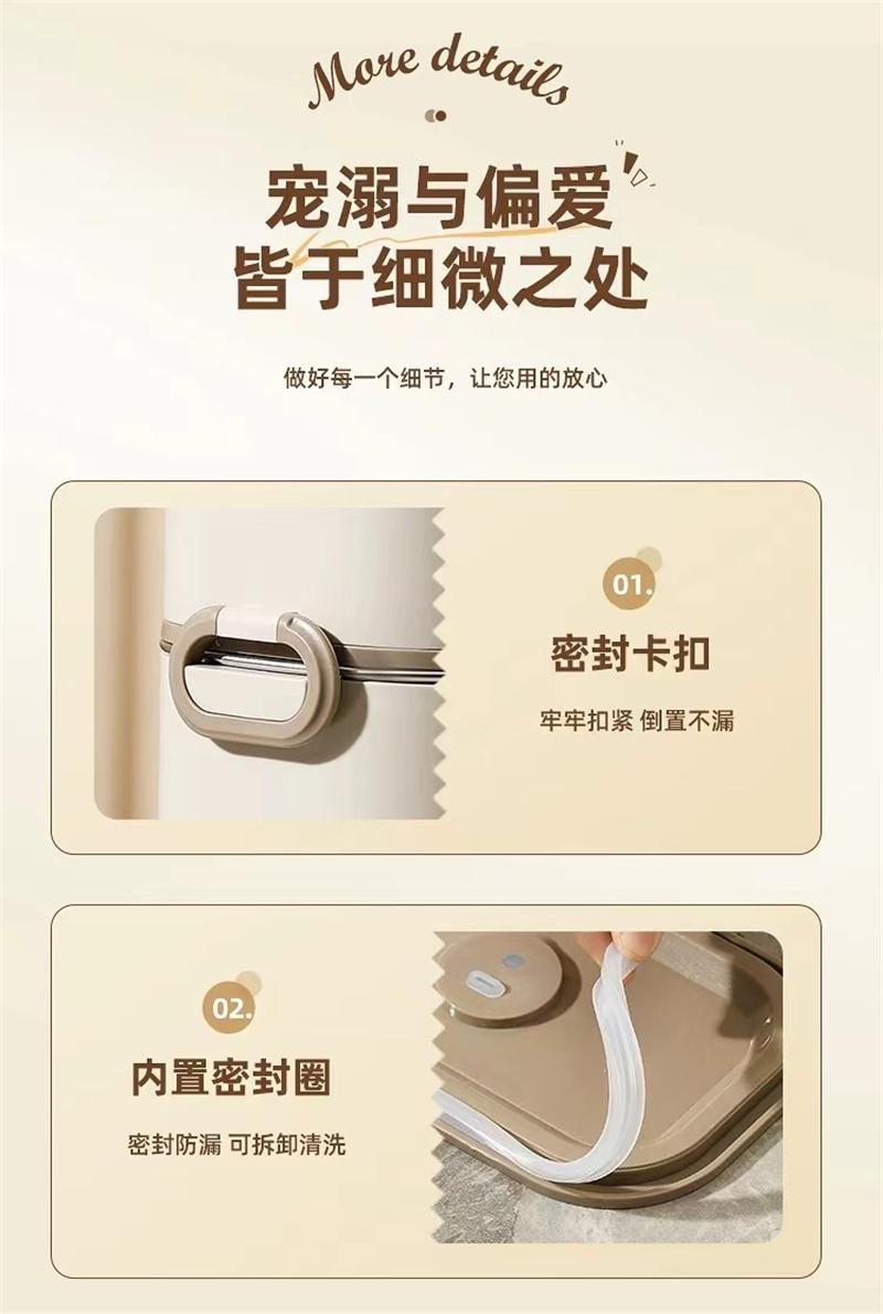 【中国直邮】 亲太太 304多层保温饭盒便当盒注水加热餐盒 抹茶绿双层 1800ML 1个装