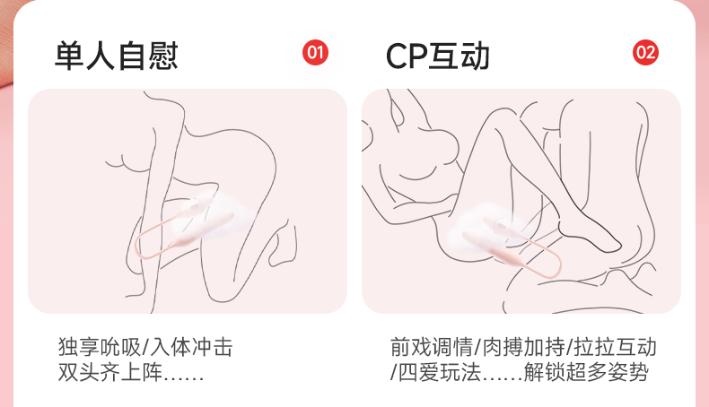 【赠送超搭润滑油】KISSTOY 新款Cathy 3.0炮机双头吮吸震动棒女性情趣用具 成人用品 粉色 