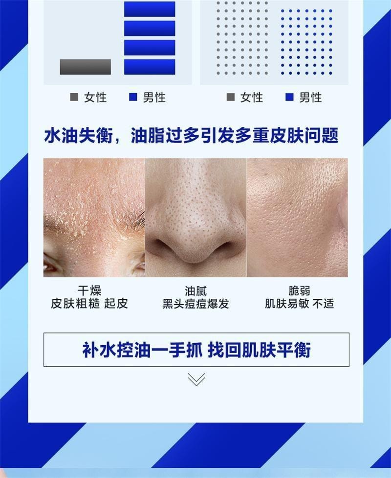 【中国直邮】 海洋至尊 蓝藻水律控油哑光霜 男士控油补水保湿霜祛痘乳液润肤霜保湿乳脸部护肤品 50g/瓶