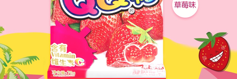 台灣旺旺 旺仔QQ糖 混合膠型凝膠糖果 草莓口味 70g