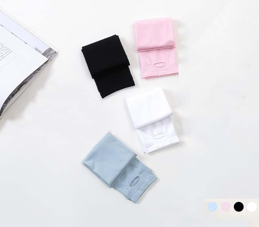 玛莉安 【官方授权旗舰店】 冰丝袖套高弹力男女胖瘦均码夏季防晒手套防UV紫外线冰袖新驱蚊冰爽薄款开车防晒袖套 2双  黑白 换季促销