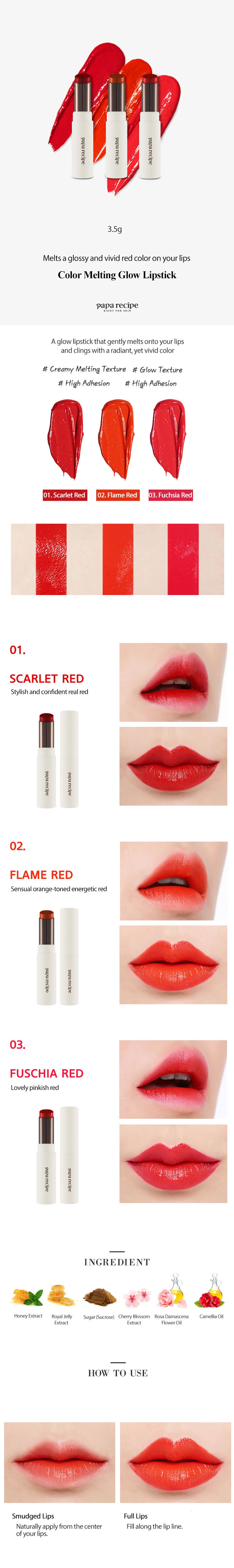 Color Melting Glow Lipstick - 02. Flame Red  3.5g