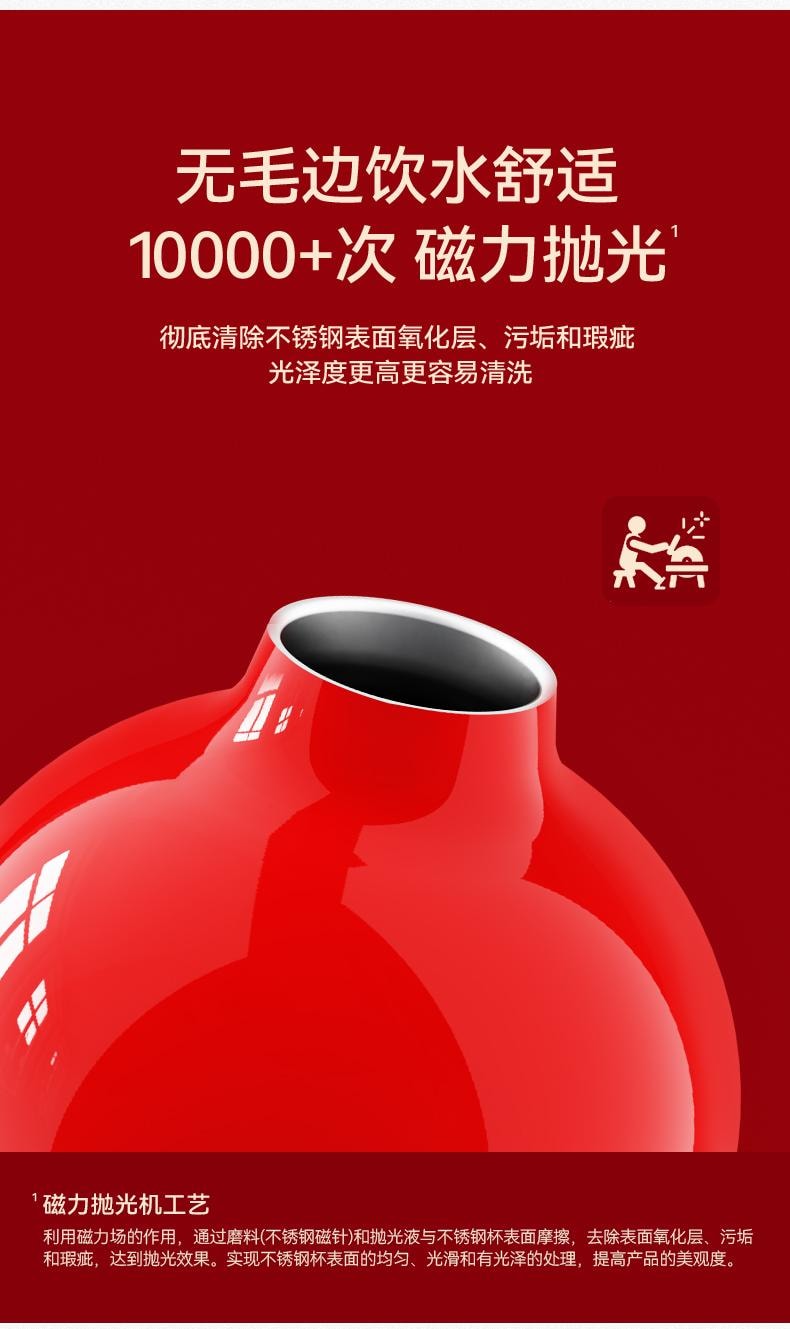 【新春送福】OTE歐堤316不鏽鋼葫蘆保溫杯 300ML 紅色