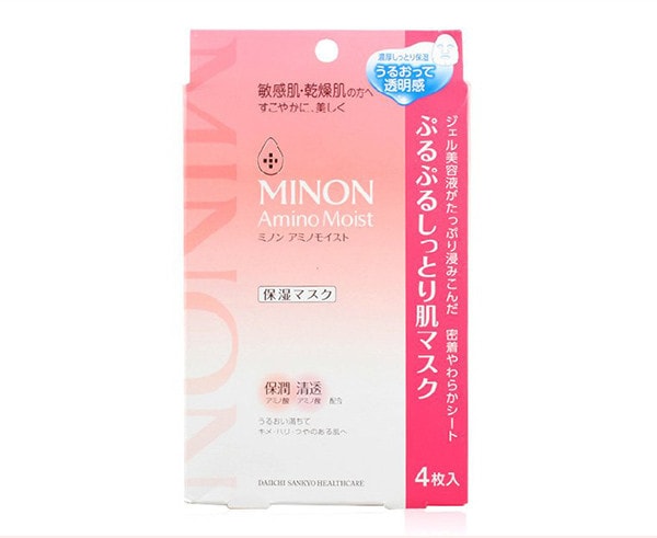 【日本直邮】日本第一三共  MINON氨基酸保湿面膜  敏感干燥肌用COSME大赏第一位  4片入