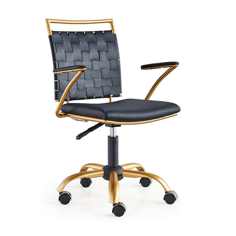 【美國現貨】LUXMOD 手工編製椅 黑色與金色椅身 西皮 單人位