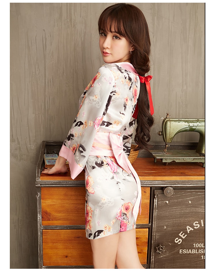 【中国直邮】久慕雅黛 日式睡袍浴袍 粉色 均码