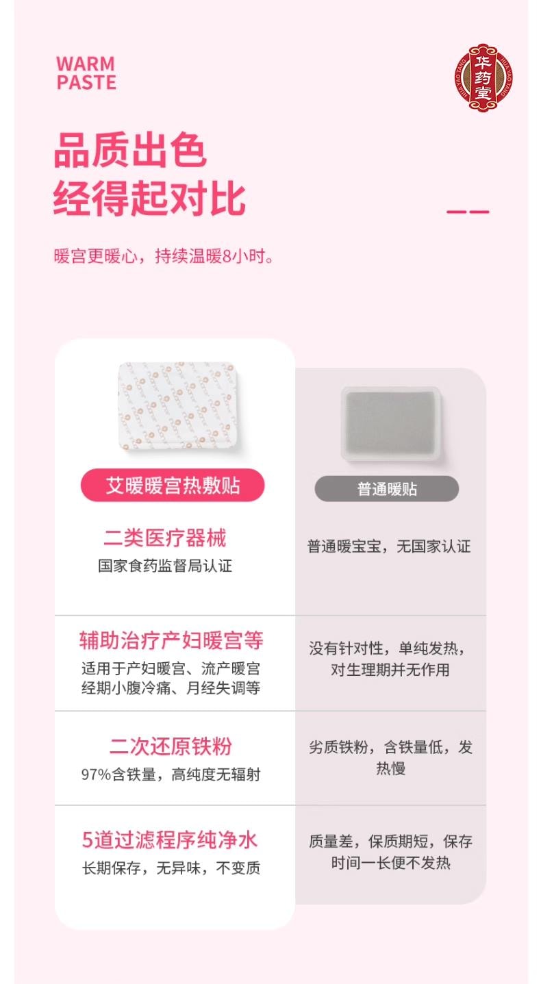 华药堂 美国 经期暖贴 痛经贴  暖宝宝 5pcs*1box