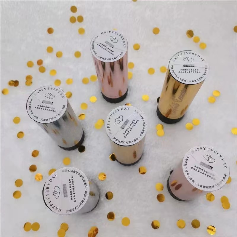 【中國直郵】FOXTAIL 婚禮手推小禮砲 生日派對噴花筒氛圍手持 六個裝-金色 1件|*預計到達時間3-4週