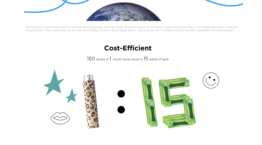 BOP FreshMissile™ 口氣清新噴霧 8ml 冰​​川薄荷 1殼2芯