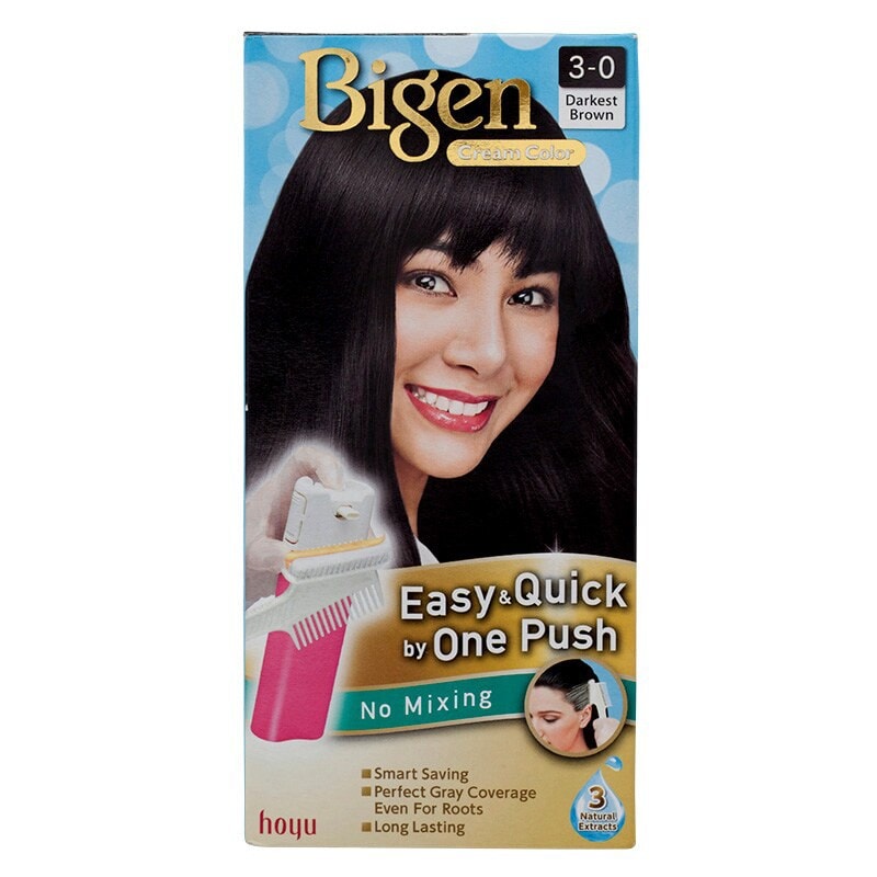 Bigen One Push 3-0 Darkest Brown Cream Color 40g