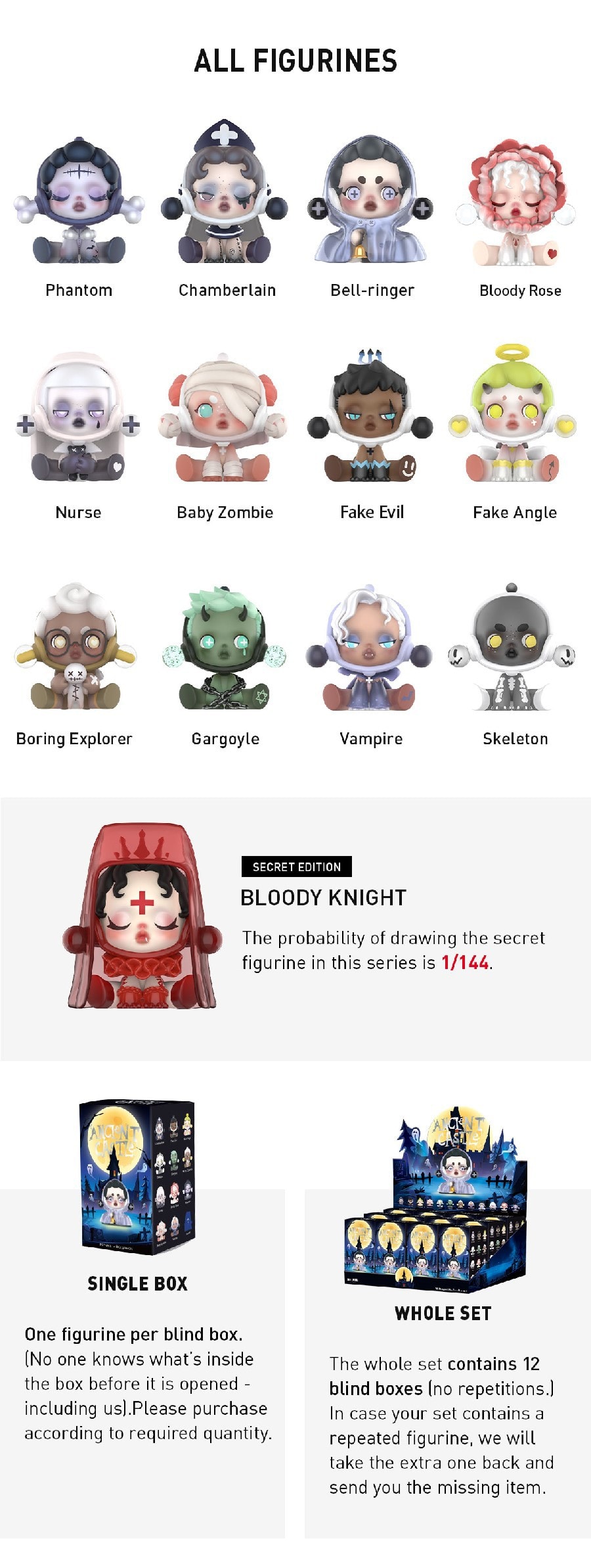 SKULLPANDA 密林古堡シリーズ まとめ売り カードなし ほぼ新品 中国】POP MART 泡泡玛特SKULLPANDA 密林古堡系列盲盒手办随机散盒1个