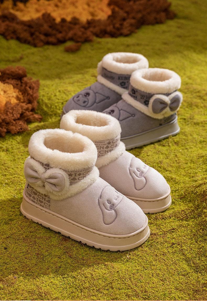 【中国直邮】 FOXTAIL 三丽鸥保暖亲子雪地靴 女式 棉鞋 家居 室内 保暖 秋冬-凯蒂猫 38-39码(内长23cm)1双