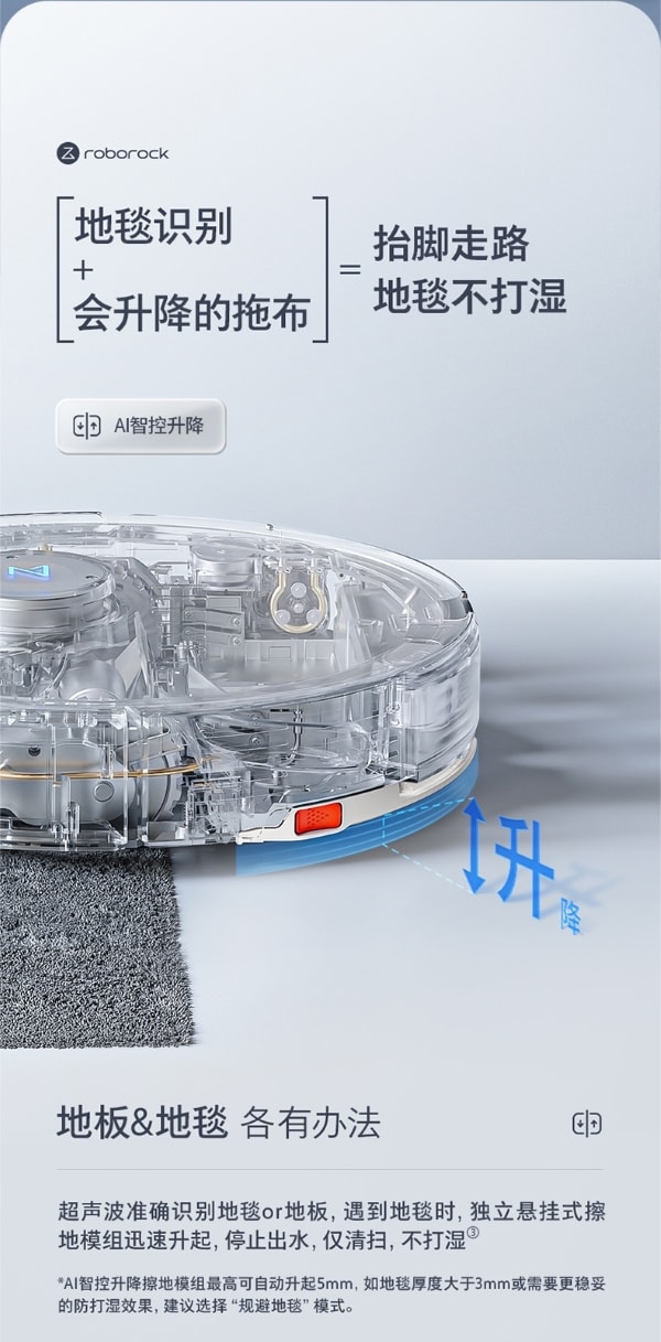 石头S7智能扫拖机器人(白色) 智控升降 声波震动擦地 语音控制